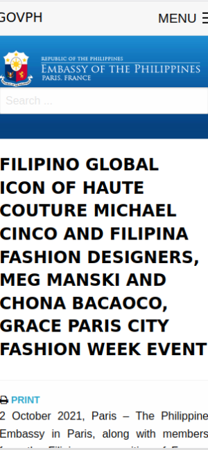 Filipino Global Icon of Haute Couture Michael Cinco